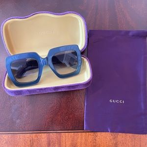 GG Sunglasses GG0178S Blue Acetate